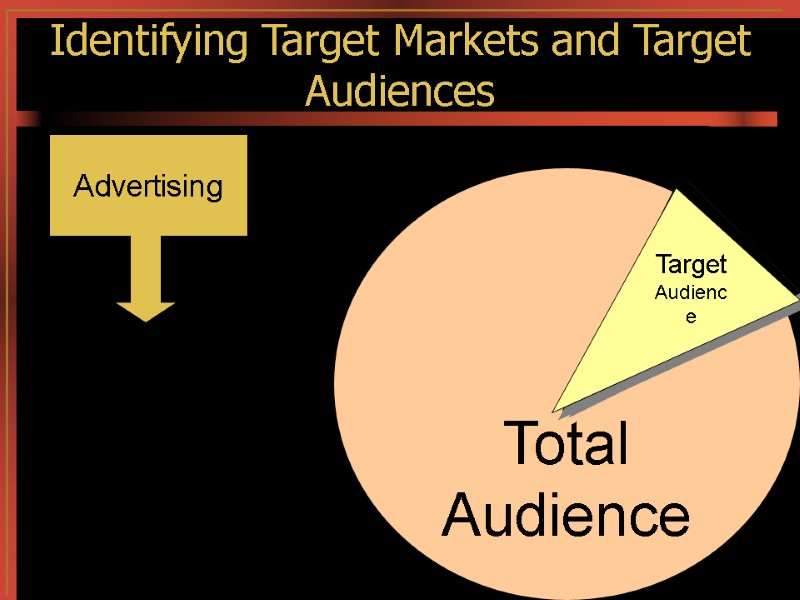 Identifying Target Markets and Target Audiences      Total Audience Target